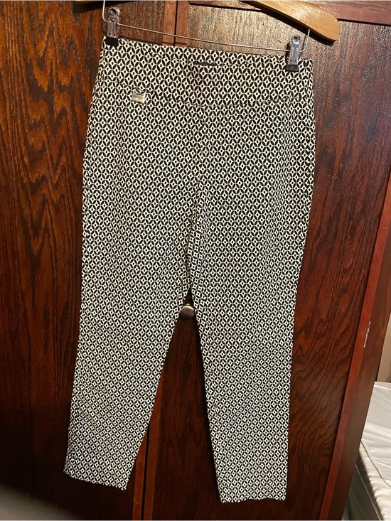 Context by Lord & Taylor Pants - Context by Lord & Taylor Black & White Geometric Print Pants with Logo Accent